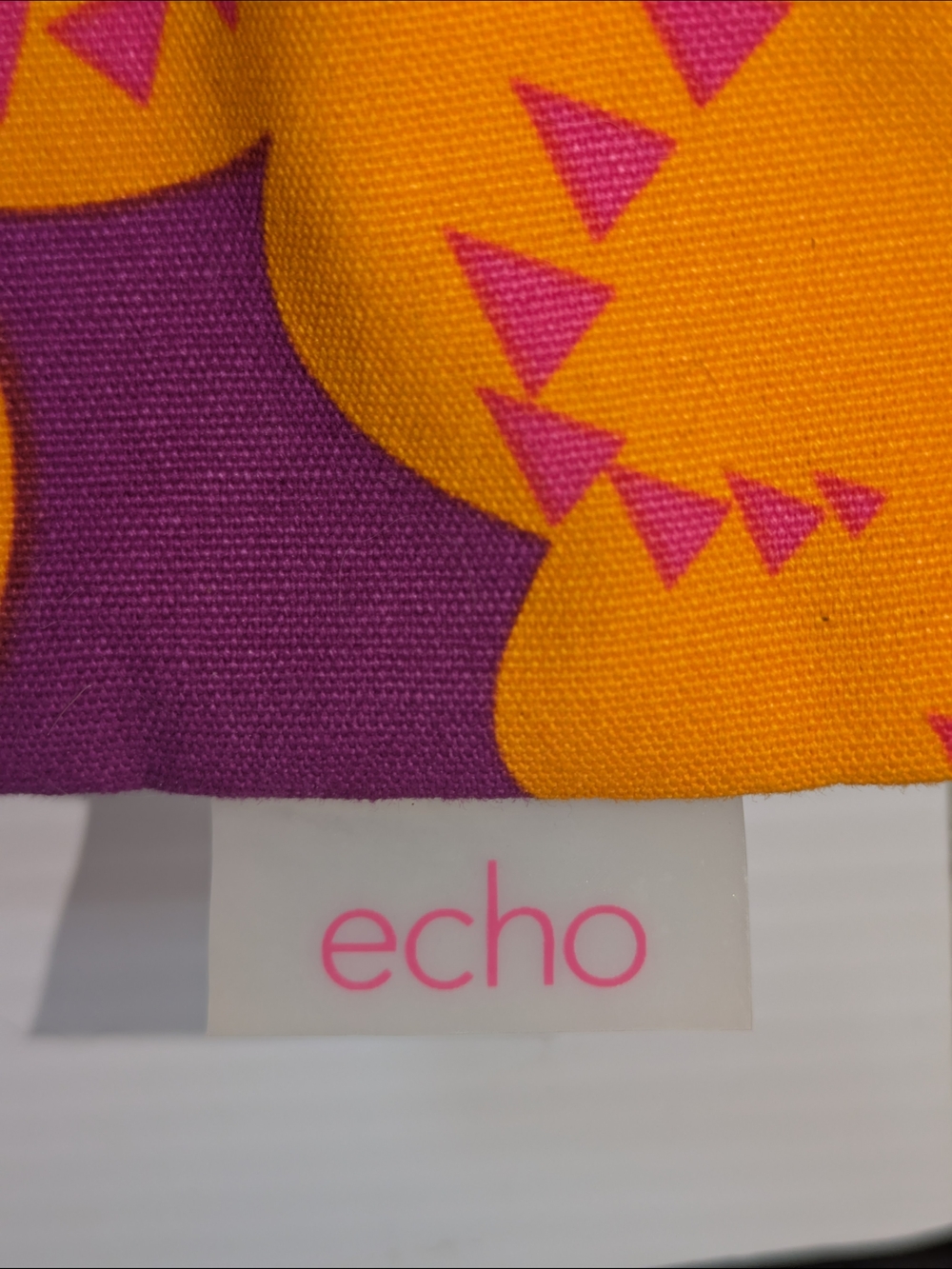 Echo Design Oversized Floral Canvas Tote Bag Purple Orange Boho Beach Shopper - Picture 3 of 11